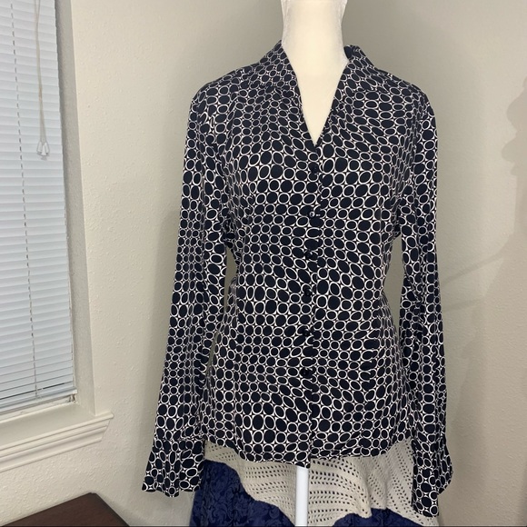 Vintage Circle & Square Psychedelic Blouse Sz 12 - Picture 2 of 13